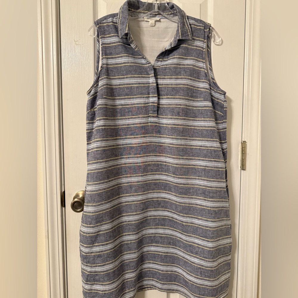 Beach Lunch Lounge Dress, Blue Stripe.